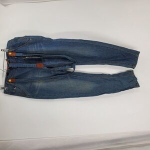 ONLY JEANS NWT Woman 28 fake boyfriend blue Denim Jeans with removable braces